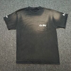 AGCO Farmer First‎ TShirt Sz L Mens Black Sun Faded Grunge Distressed Pocket